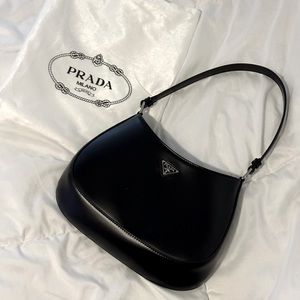 Prada Cleo Brushed Leather Shoulder Bag
